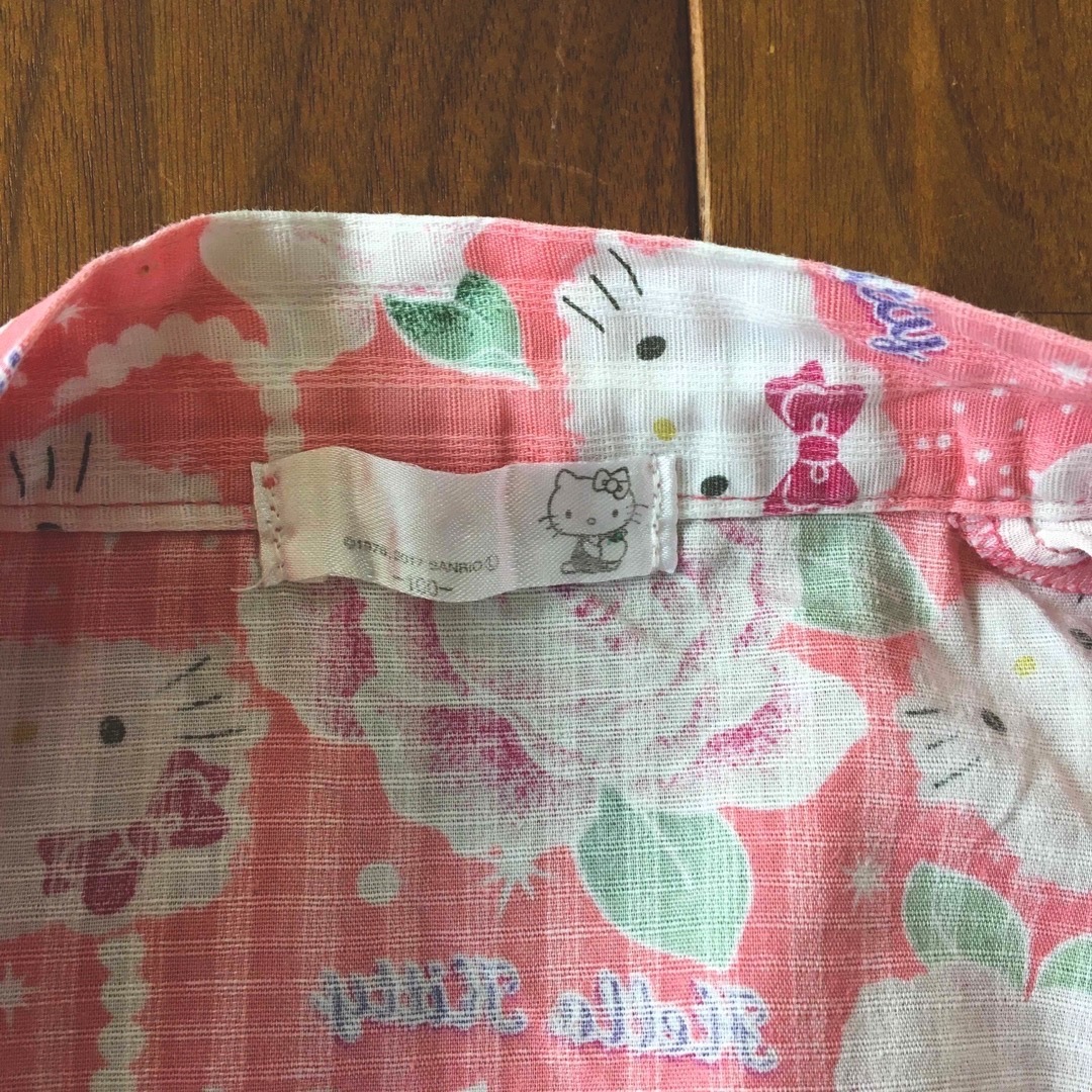 キティちゃん　甚平　100 キッズ/ベビー/マタニティのキッズ服女の子用(90cm~)(甚平/浴衣)の商品写真