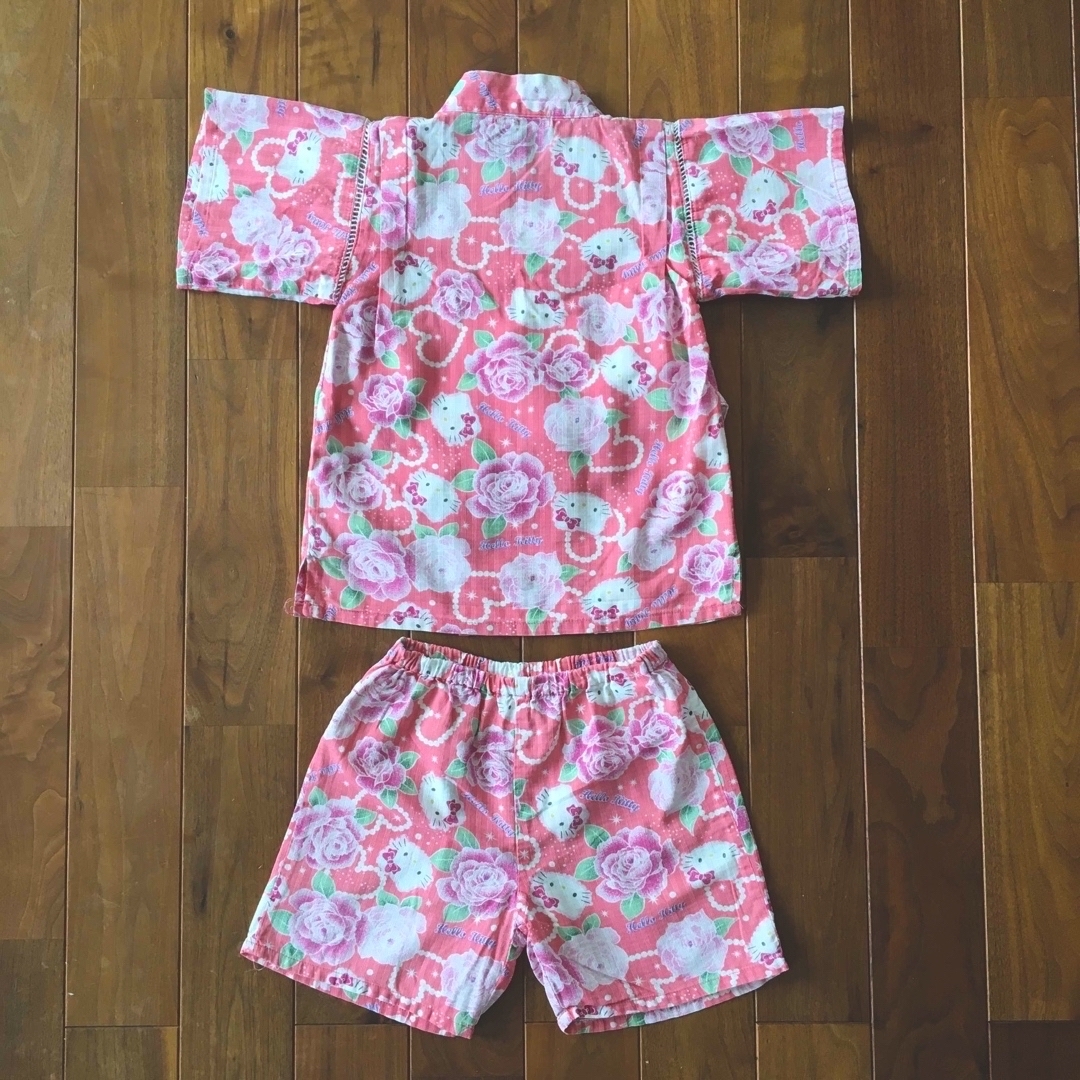 キティちゃん　甚平　100 キッズ/ベビー/マタニティのキッズ服女の子用(90cm~)(甚平/浴衣)の商品写真