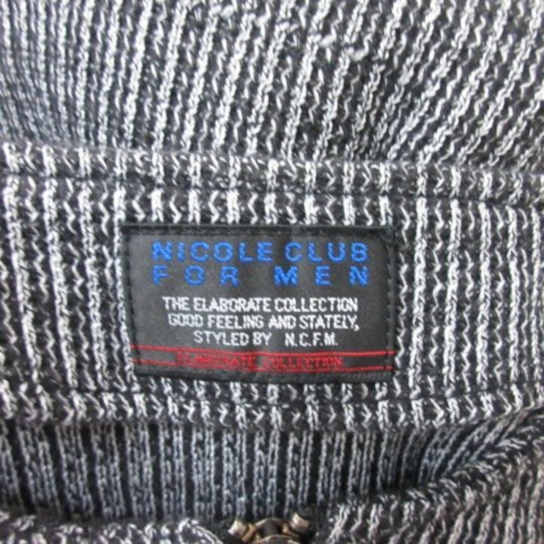 NICOLE CLUB FOR MEN(ニコルクラブフォーメン)のニコルクラブフォーメン カーディガン ニット 長袖 ジップアップ 46 黒  メンズのトップス(カーディガン)の商品写真