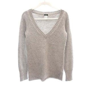 ジェイクルー(J.Crew)のジェイクルー ニット セーター 長袖 Vネック ラメ アルパカ XS ベージュ(ニット/セーター)