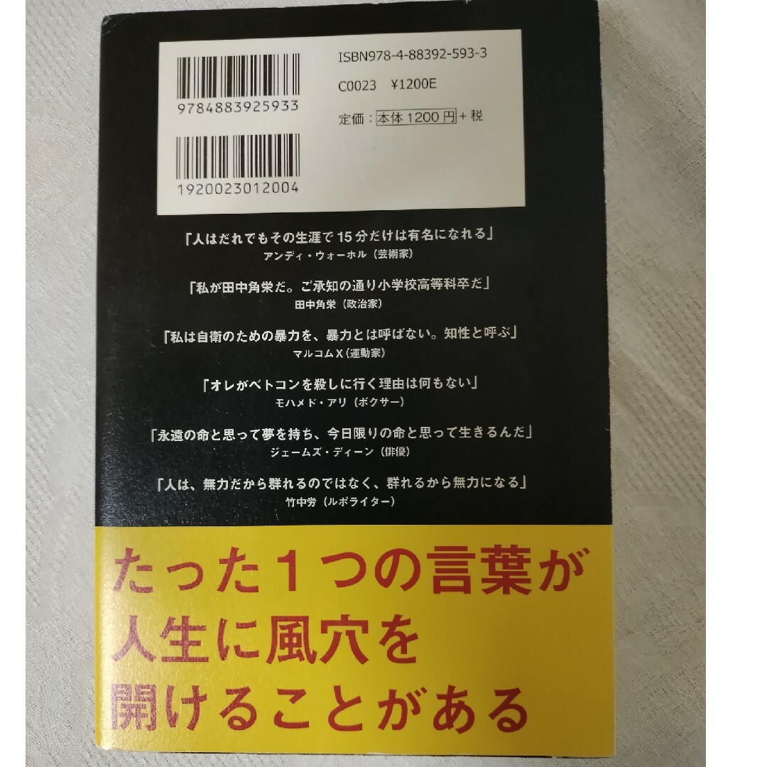 人生を奮い立たせるアウトロー100の言葉 エンタメ/ホビーの本(ビジネス/経済)の商品写真