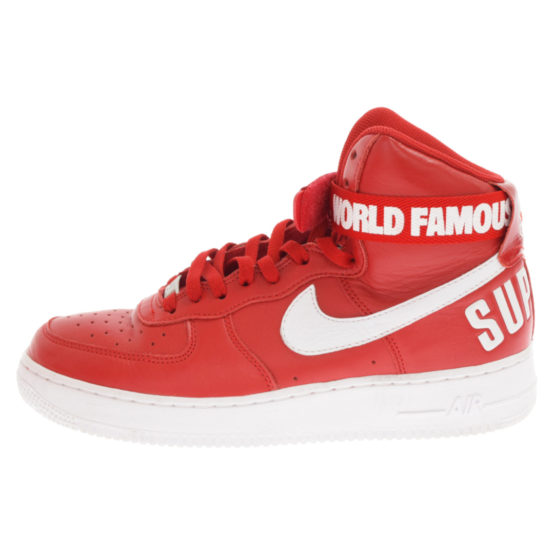 SUPREME シュプリーム ×Nike AIR FORCE 1 HIGH SUPREME SP 698696-610 ナイキ エアフォース1ハイスニーカー レッド US9.5/27.5cm