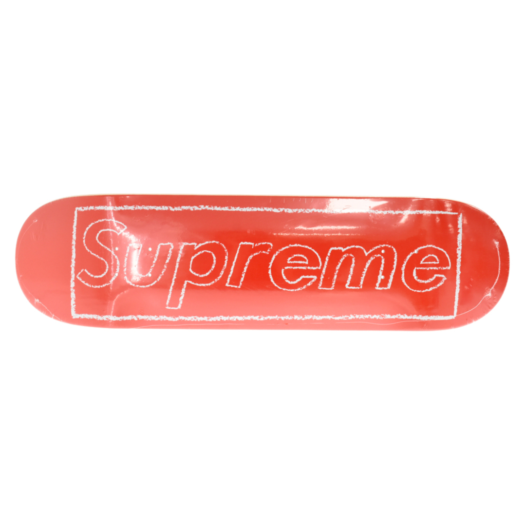 kaws chalk logo skateboad red deck