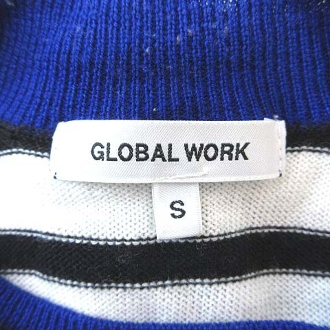 GLOBAL WORK(グローバルワーク)のグローバルワーク ニット カットソー 長袖 ボーダー 切替 S 白 黒 ■MO レディースのトップス(ニット/セーター)の商品写真