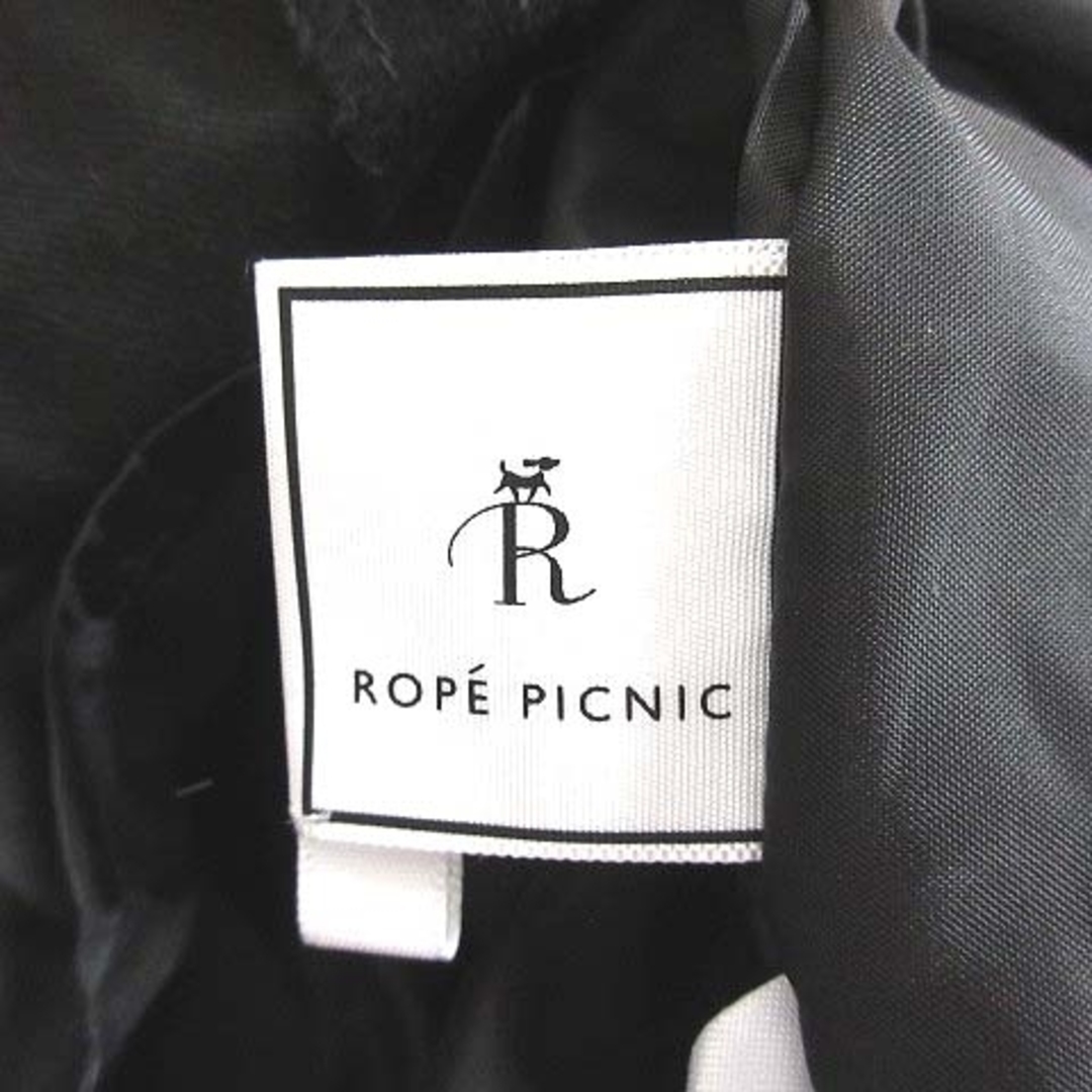 Rope' Picnic(ロペピクニック)のロペピクニック ワンピース ひざ丈 長袖 チェック 切替 38 黒 ブラック レディースのワンピース(ひざ丈ワンピース)の商品写真