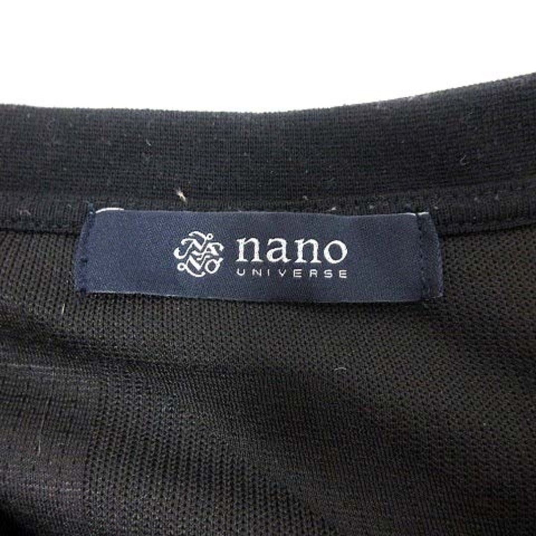 nano・universe(ナノユニバース)のnano universe Tシャツ カットソー Vネック 千鳥格子 S 黒 メンズのトップス(Tシャツ/カットソー(七分/長袖))の商品写真