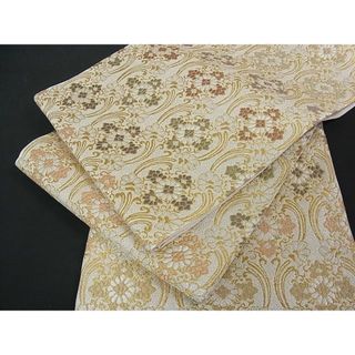 平和屋2□極上 六通柄袋帯 唐織 花菱文 金銀糸 逸品 kh619-