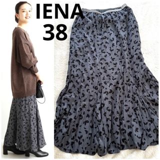 IENA ニュアンスレオパードフレアスカート　38