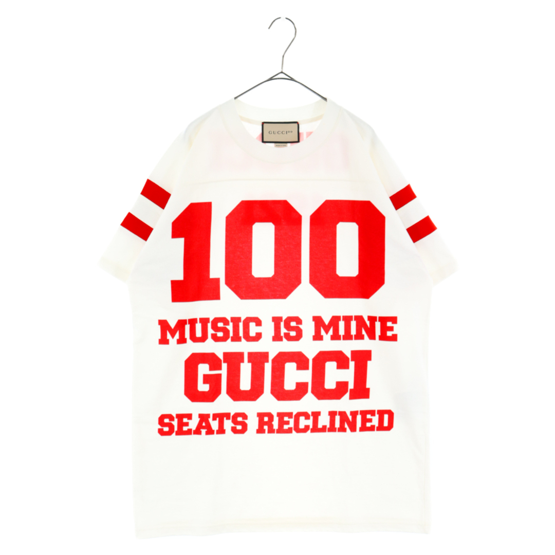 GUCCI グッチ 100th ANNIVERSARY COTTON TEE 100周年 アニバーサリーデザイン 半袖Tシャツ 660744  ホワイト/レッド | フリマアプリ ラクマ