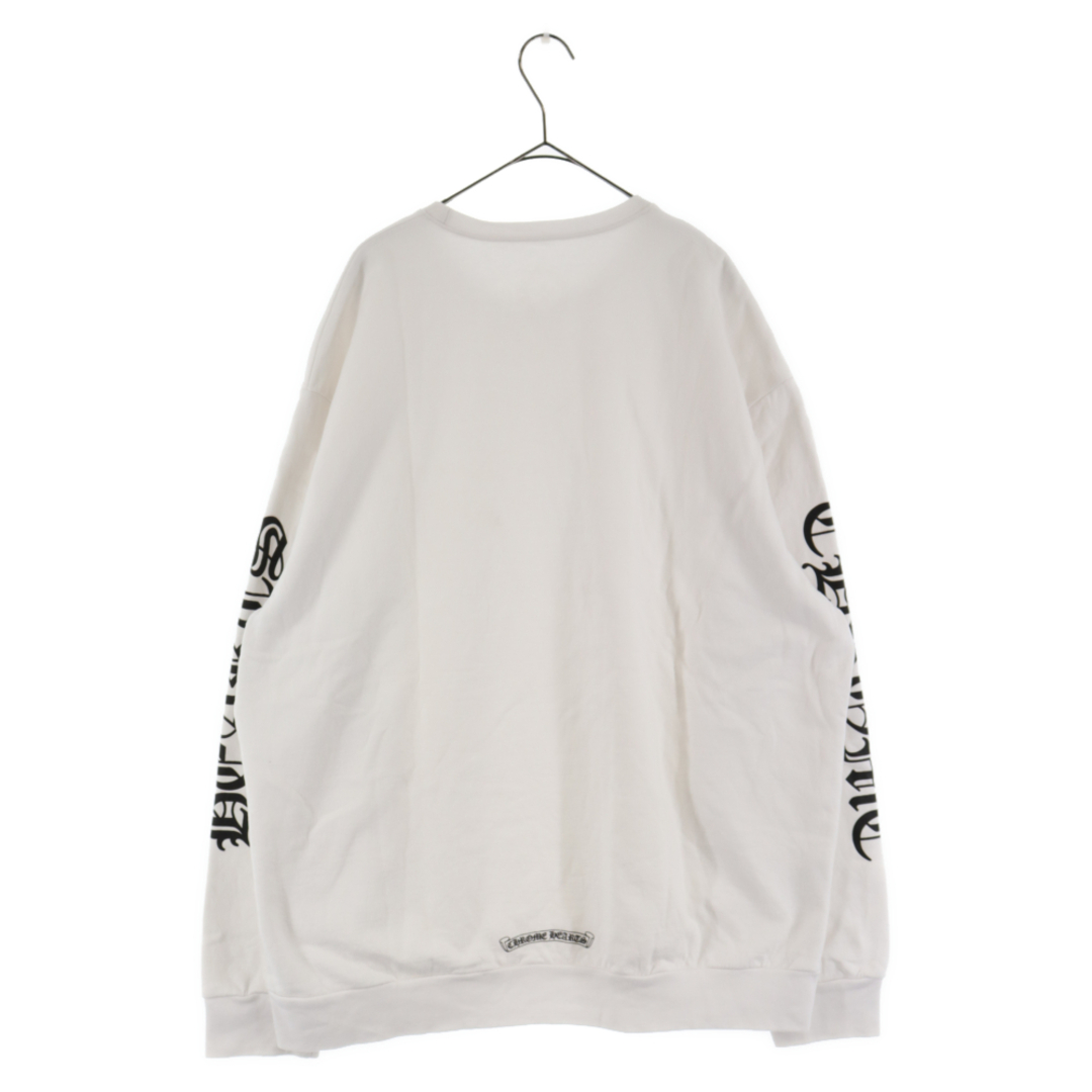 CHROME HEARTS Neck Logo Crewneck Sweatshirt クロムハーツ ネックロゴクルーネックスウェットシャツ トレーナー 袖ロゴプリント ブラック×ホワイト サイズXL 【230329】【新古品】【me04】