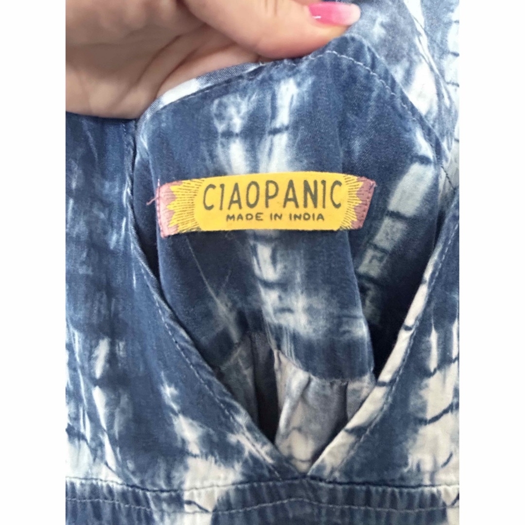 Ciaopanic(チャオパニック)の人気完売 chaopanic デニム タイダイ ティアード ワンピース レディースのワンピース(ロングワンピース/マキシワンピース)の商品写真