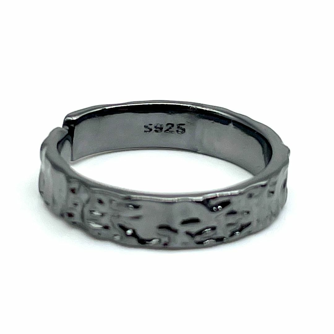リング メンズ 指輪 19号 シルバー925 ブラック 黒 【PN3285】 メンズのアクセサリー(リング(指輪))の商品写真