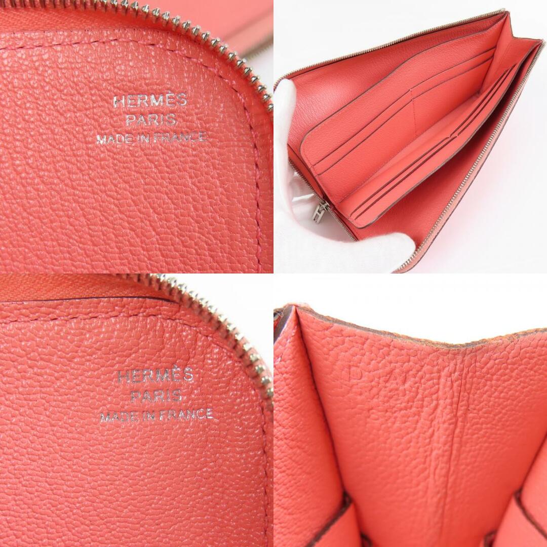 美品 HERMES エルメス リミックスヴォヤージュ L字ファスナー長財布 シェーブル ピンク D刻印