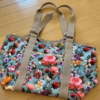 レスポートサック(LeSportsac)のレスポートサック花柄ターコイズブルーバッグ(トートバッグ)