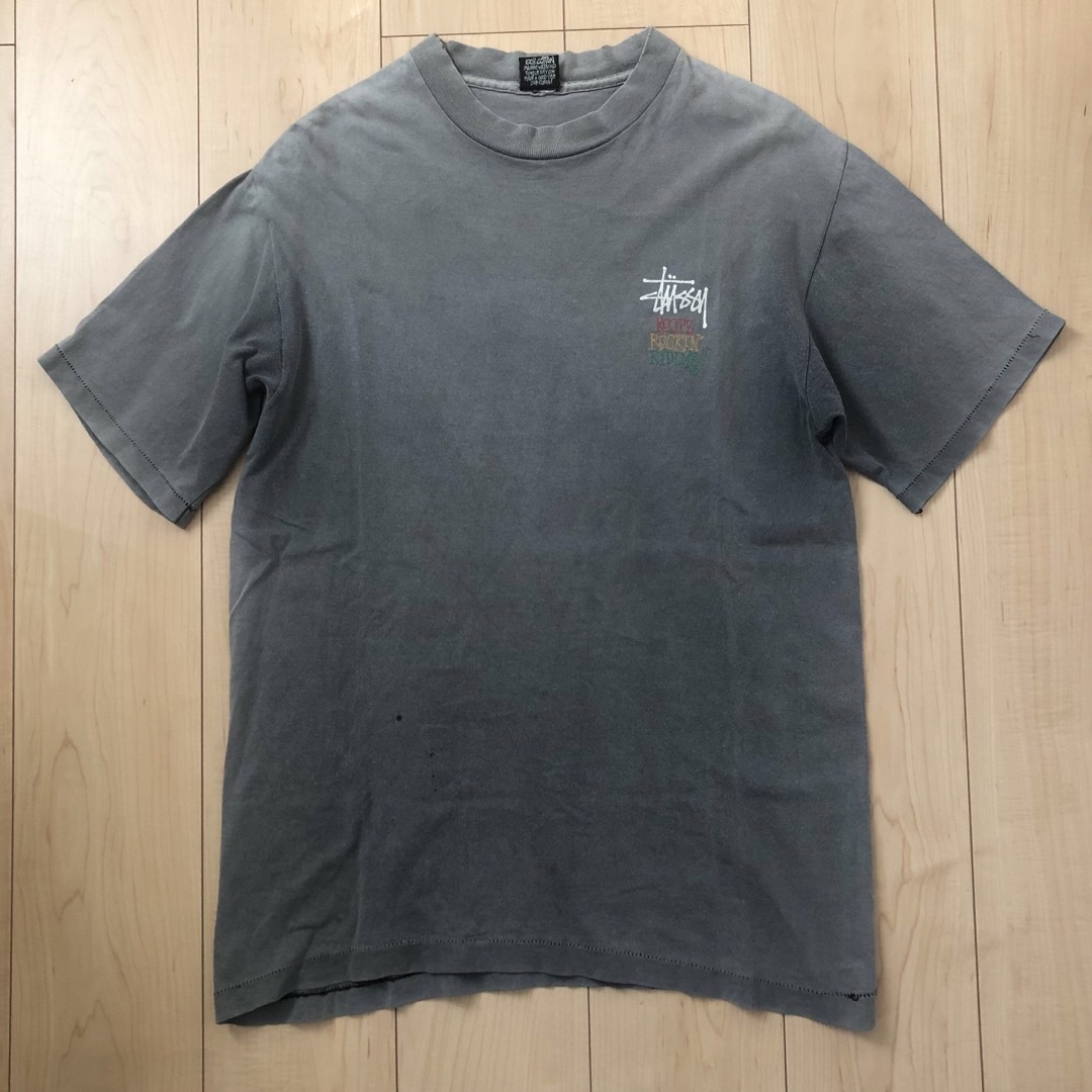 ジャンク品 stussy 80s 後付け黒タグ Tシャツ ラスタマン L