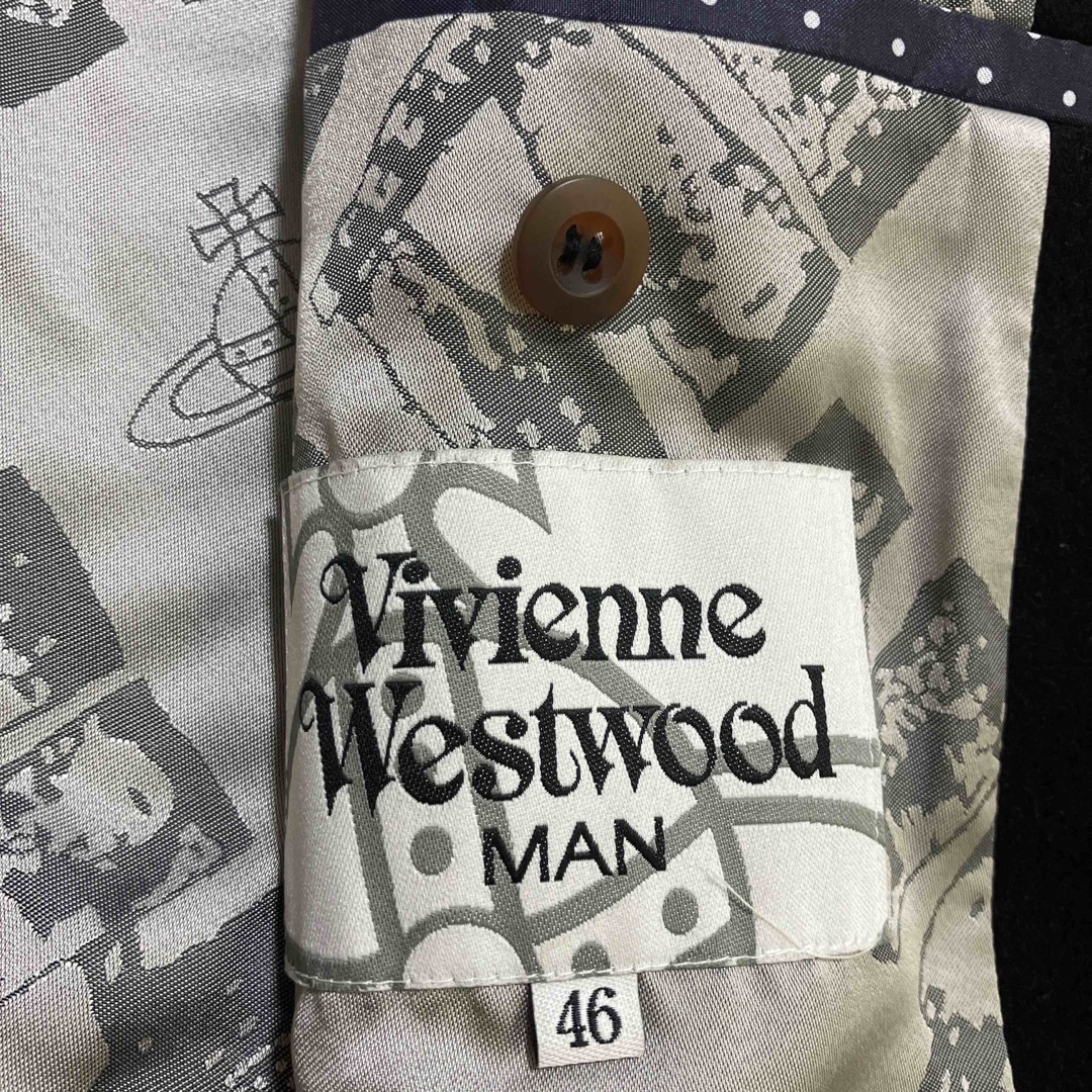 Vivienne Westwood(ヴィヴィアンウエストウッド)のVivienne Westwood MAN ピーコート　カシミヤ混　黒　46 メンズのジャケット/アウター(ピーコート)の商品写真