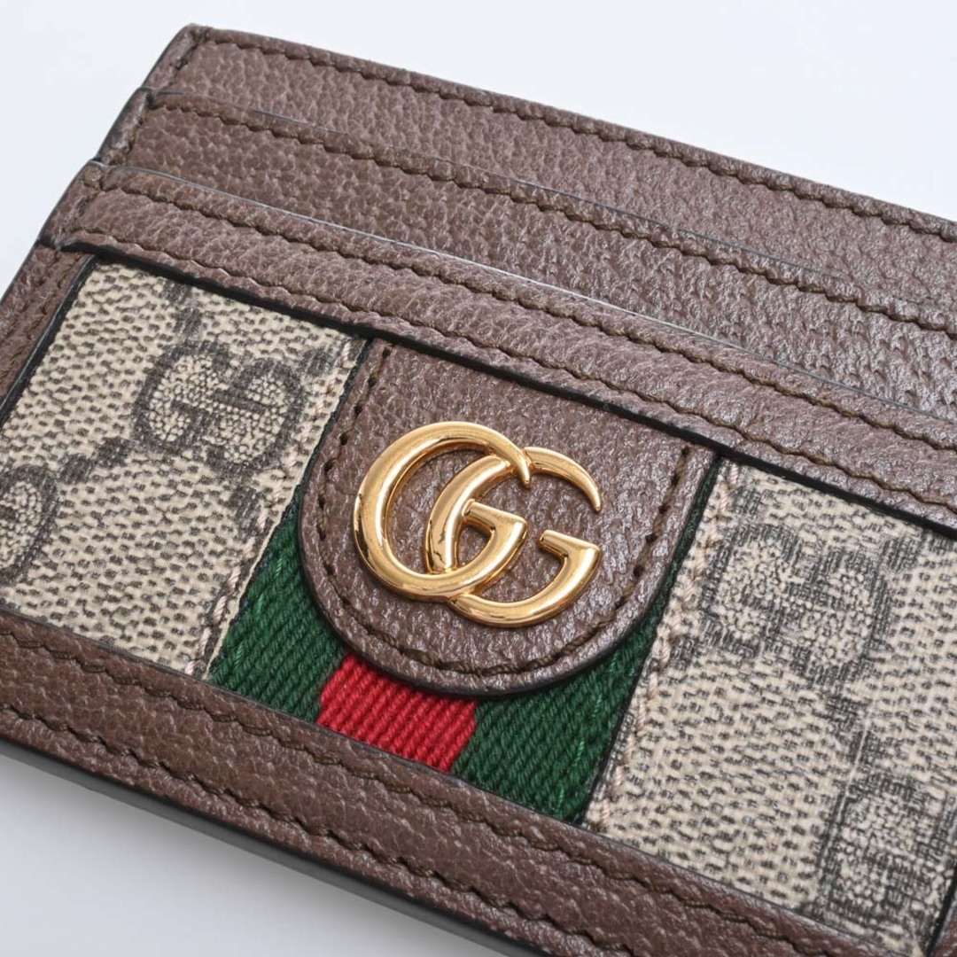 【中古】Gucci グッチ オフィディア GGスプリーム レザー カードケース 523159 ベージュ/ブラウン by