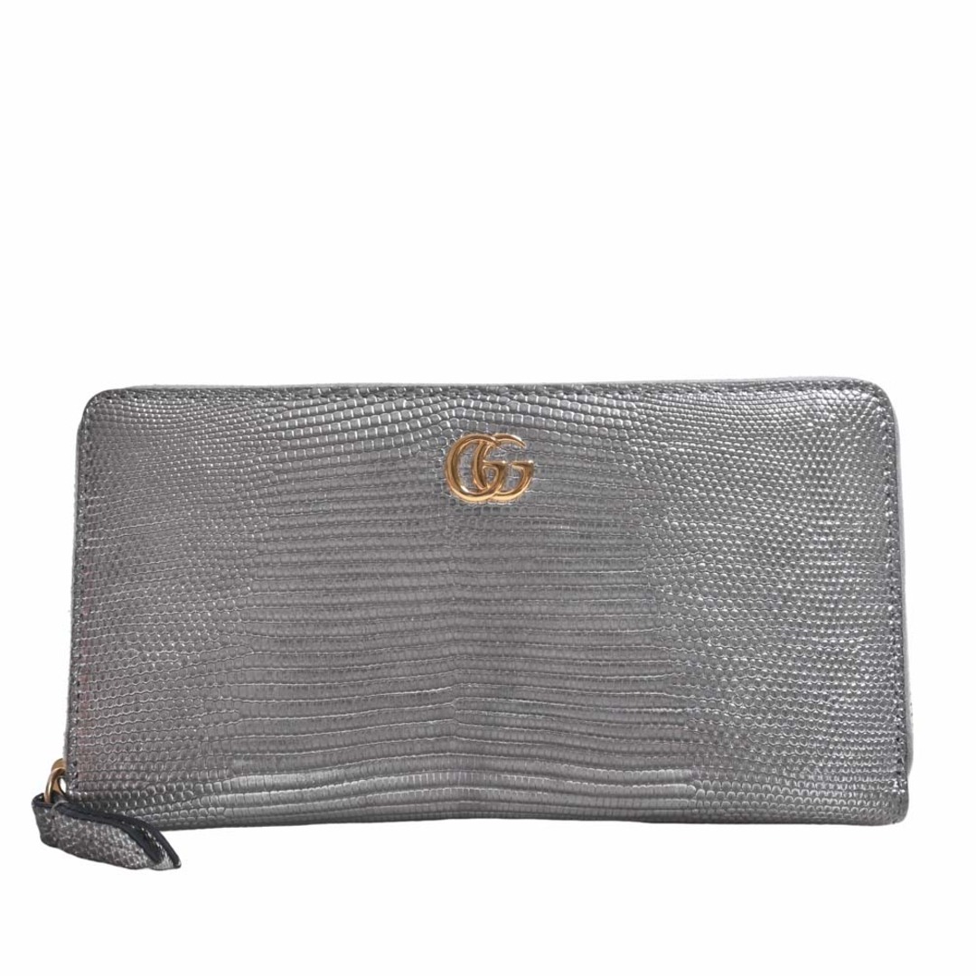 Gucci - 【中古】Gucci グッチ リザード GGマーモント ジップ