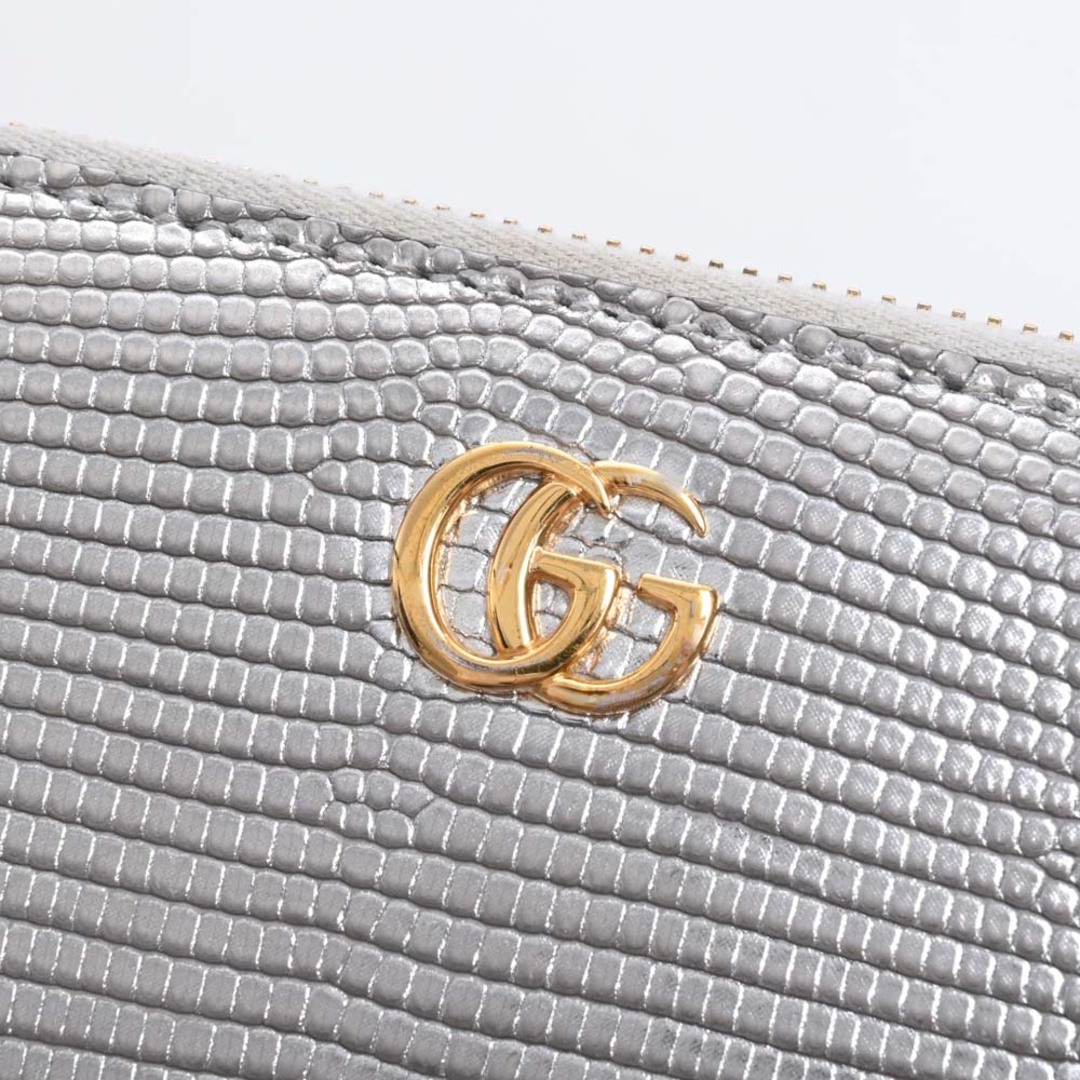 Gucci - 【中古】Gucci グッチ リザード GGマーモント ジップ