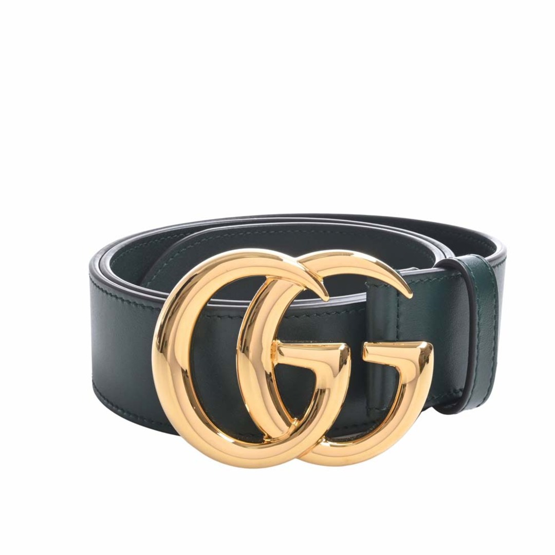 【中古】Gucci グッチ GGマーモント レザー ダブルG バックル ベルト #80/32 406831 グリーン by | フリマアプリ ラクマ