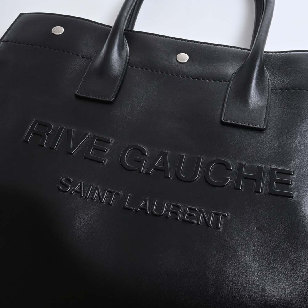 【中古】SAINT LAURENT サンローラン レザー リヴゴーシュ スモール トートバッグ 686266 ブラック by