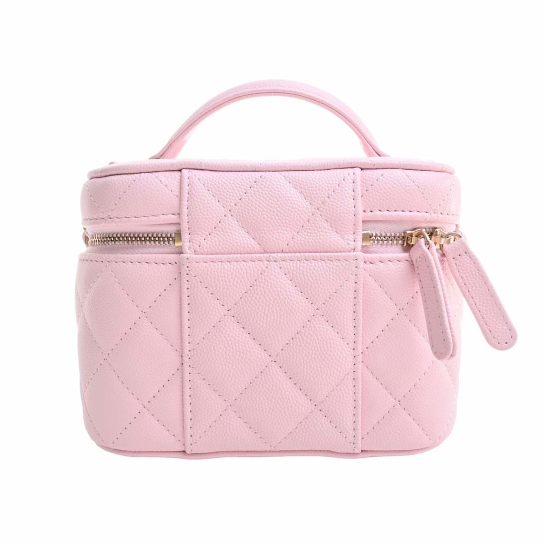 【中古】CHANEL シャネル キャビアスキン マトラッセ ココマーク 2WAY スモール バニティバッグ ショルダーバッグ - ピンク by