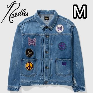 Needles ニードルス 23SS M.W.Jean Jacket ロゴ総柄 ボタンフライ デニムジャケット MR208 インディゴ