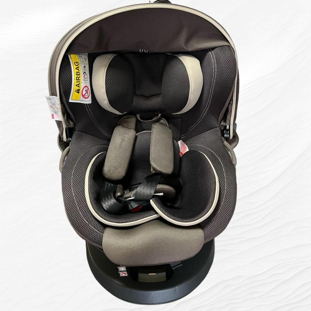 美品】エールベベ クルット4グランス カームブラウン ISOFIX-