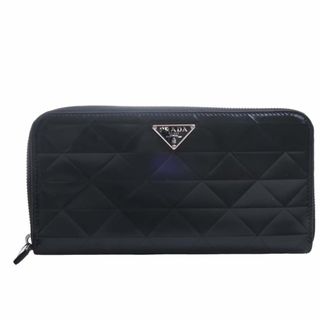 PRADA - 【中古】PRADA プラダ ブラッシュドレザー ロゴ ラウンド