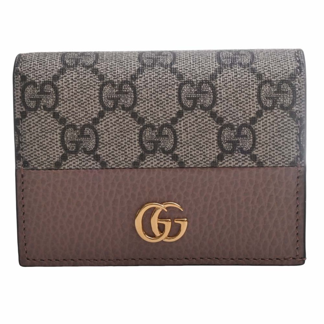 美品］GUCCI バンブー GGマーモント ミディアムウォレット アイボリー-