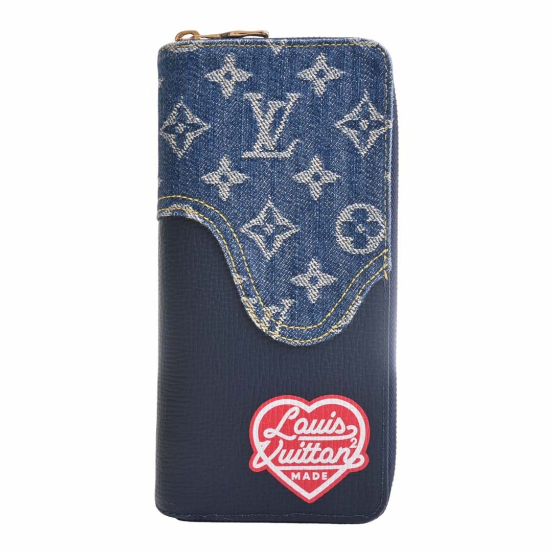 財布LOUIS VUITTON ルイヴィトン モノグラム デニム トリヨン ジッピーウォレット ヴェルティカル ラウンドファスナー 長財布 NIGOコラボ M81107 ブルー by