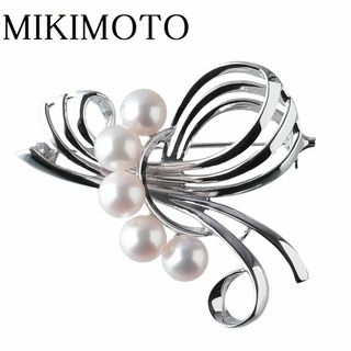 ミキモト MIKIMOTO リボンモチーフパールブローチ ブローチ レ