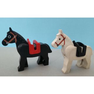 レゴ(Lego)のレゴ　白馬　黒馬(知育玩具)