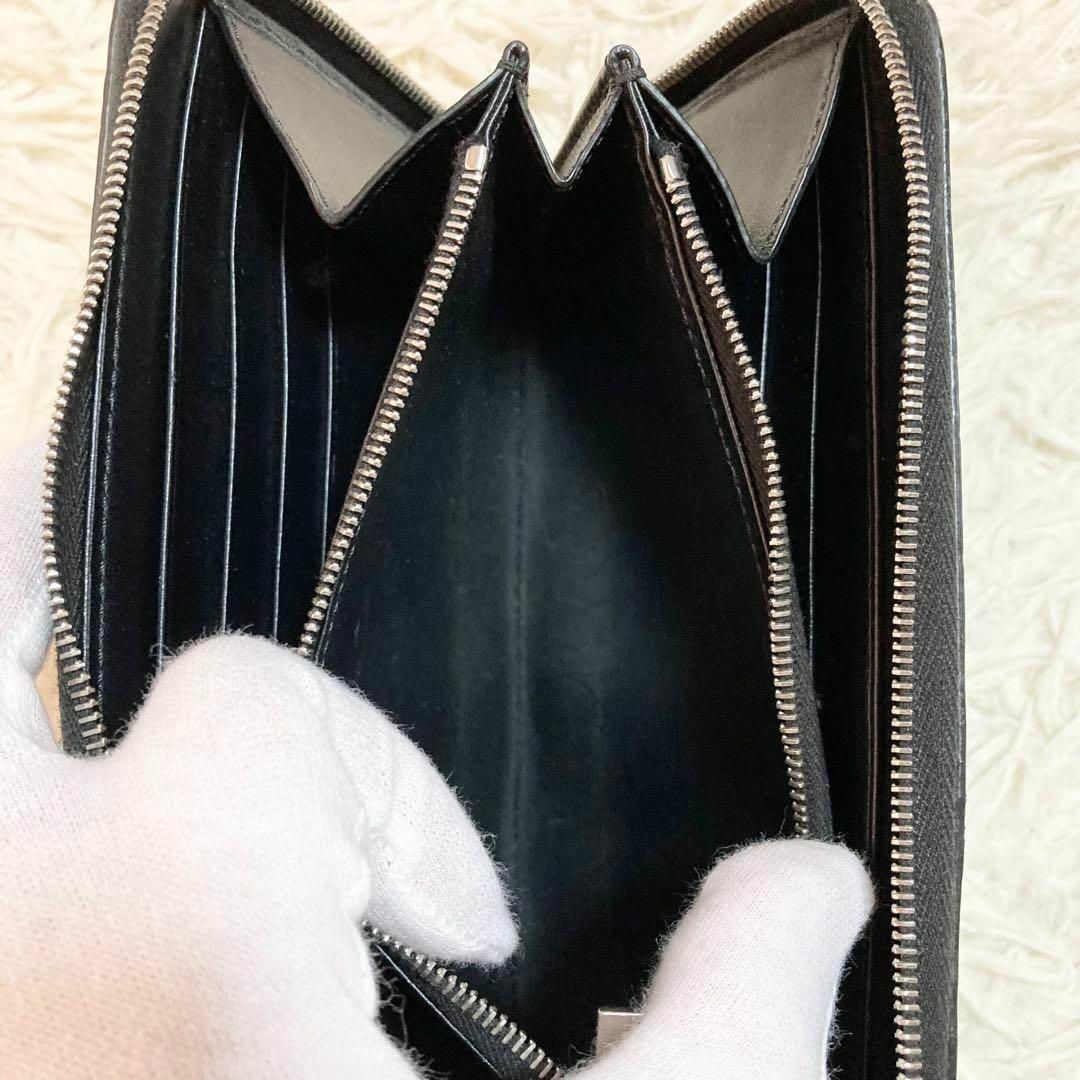 【美品】 CELINE セリーヌ 現行ロゴ ラージ ジップドウォレット 長財布