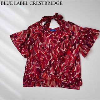 ブルーレーベルクレストブリッジ(BLUE LABEL CRESTBRIDGE)の美品　BLUE LABEL CRESTBRIDGE ブラウス　チュニック　花柄(シャツ/ブラウス(半袖/袖なし))