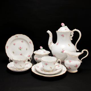 マイセン(MEISSEN)のマイセン 金彩 ピンクの小花の散らし文 コーヒーデジュネセット(食器)