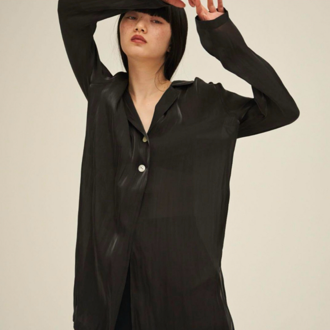 ENOF sheer jacket shirt ブラック