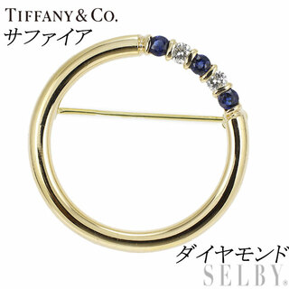 ティファニー(Tiffany & Co.)のティファニー K18YG サファイア ダイヤモンド ブローチ(ブローチ/コサージュ)