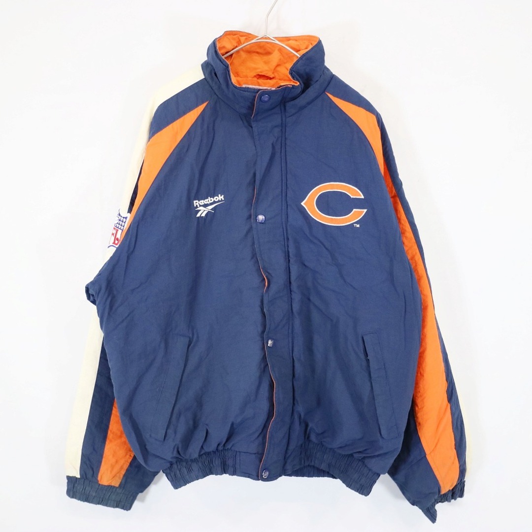 90年代 Reebok リーボック NFL Chicago Bears 中綿ナイロンジャケット ジャケット 防寒  ストリート オレンジ (メンズ L)   N6576