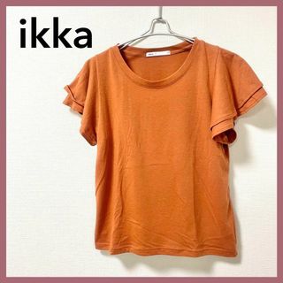 イッカ(ikka)の人気デザイン☆ikka イッカ　袖フレア半袖Tシャツ　オレンジ　M 春夏秋(Tシャツ(半袖/袖なし))