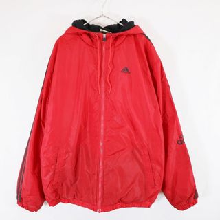 アディダス(adidas)のSALE/ 90年代 adidas アディダス 中綿ナイロンジャケット 防寒  カジュアル レッド (メンズ L) 中古 古着 N6591(ナイロンジャケット)