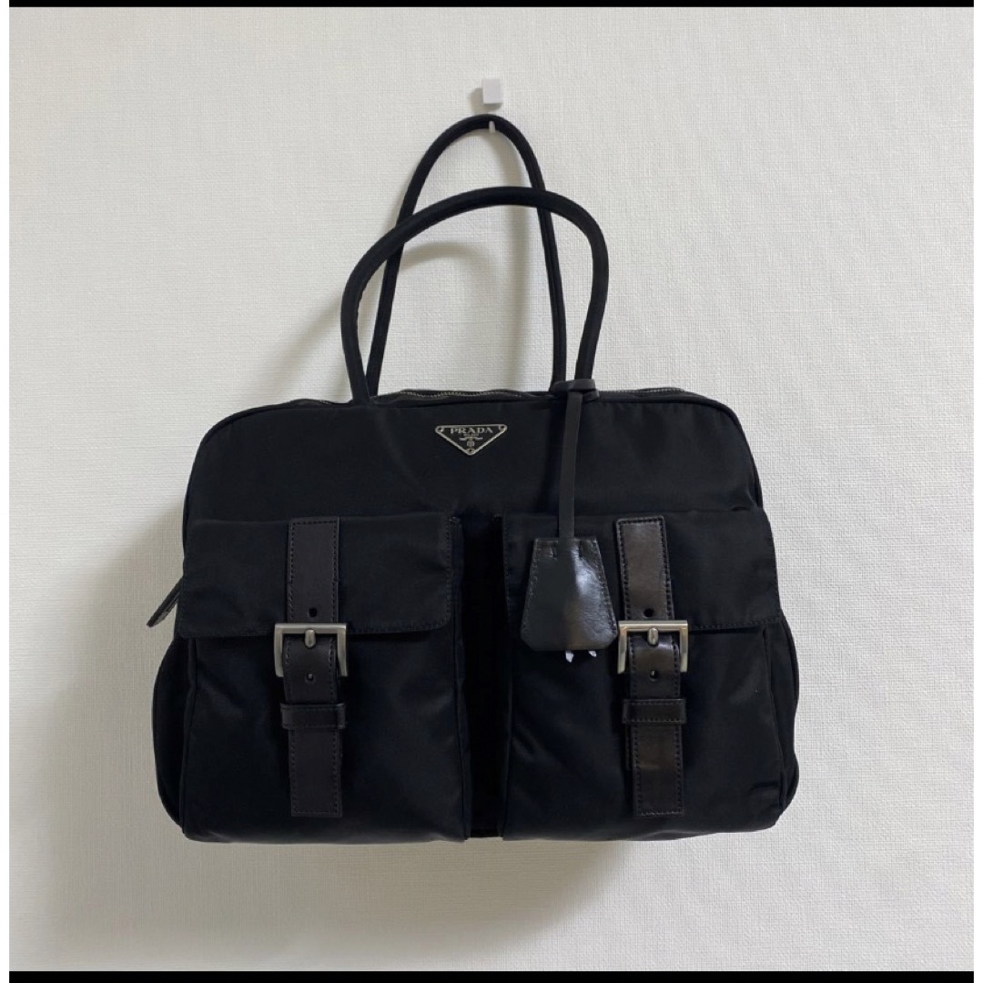 PRADA プラダ 希少 ハラコ ボストンバッグ レッド 鍵付き