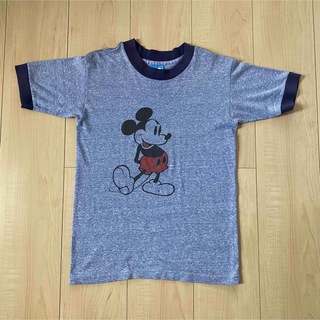 ディズニー(Disney)のヴィンテージ　ミッキー　tシャツ リンガーt ディズニー　キッズ　レディース(Tシャツ(半袖/袖なし))
