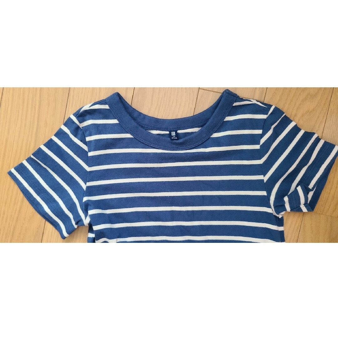 UNIQLO(ユニクロ)のユニクロ　ボーダーワンピース　130cm キッズ/ベビー/マタニティのキッズ服女の子用(90cm~)(ワンピース)の商品写真