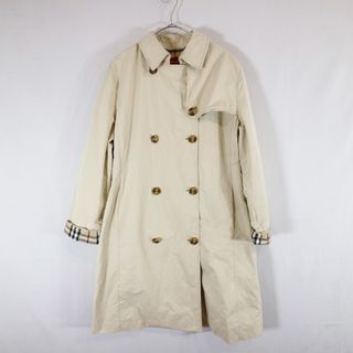 バーバリー(BURBERRY)のBURBERRY バーバリー トレンチコート  防寒 無地 裏地チェック柄 ベージュ (レディース L相当) 中古 古着 N6658(ステンカラーコート)