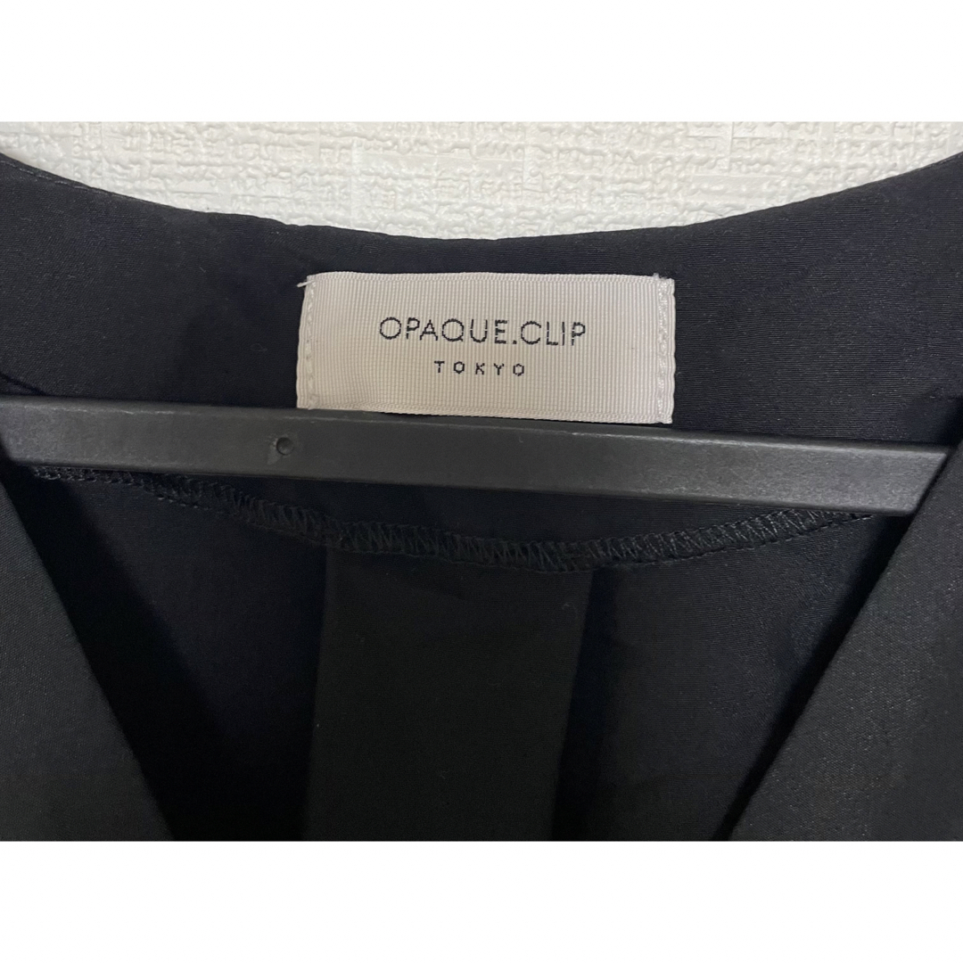 OPAQUE.CLIP(オペークドットクリップ)のOPAQUE.CLIP 膝丈 ワンピース ブラック Mサイズ フレンチスリーブ レディースのワンピース(ひざ丈ワンピース)の商品写真