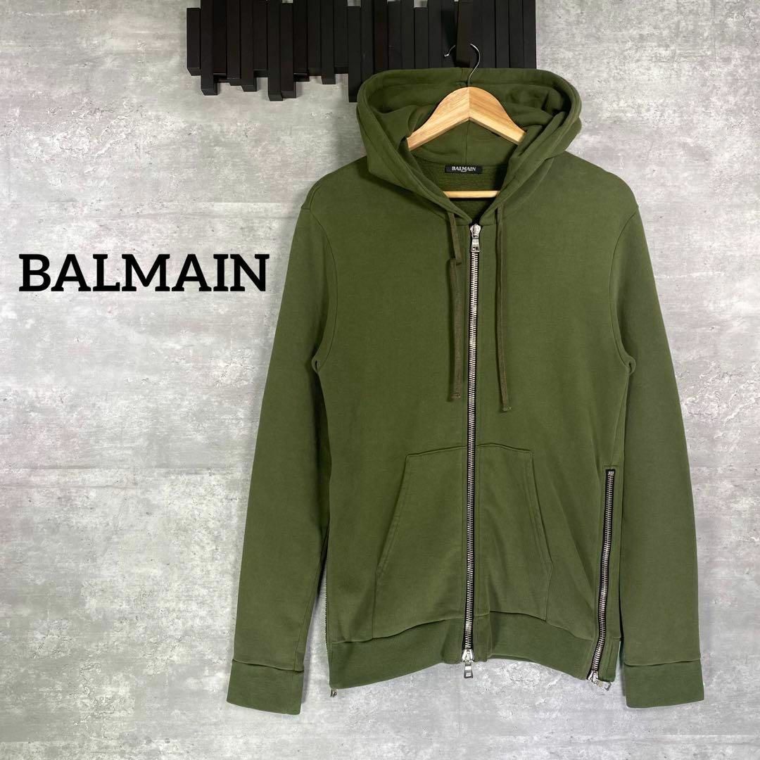 『BALMAIN』バルマン (S) ジップアップパーカー / カーキ | フリマアプリ ラクマ