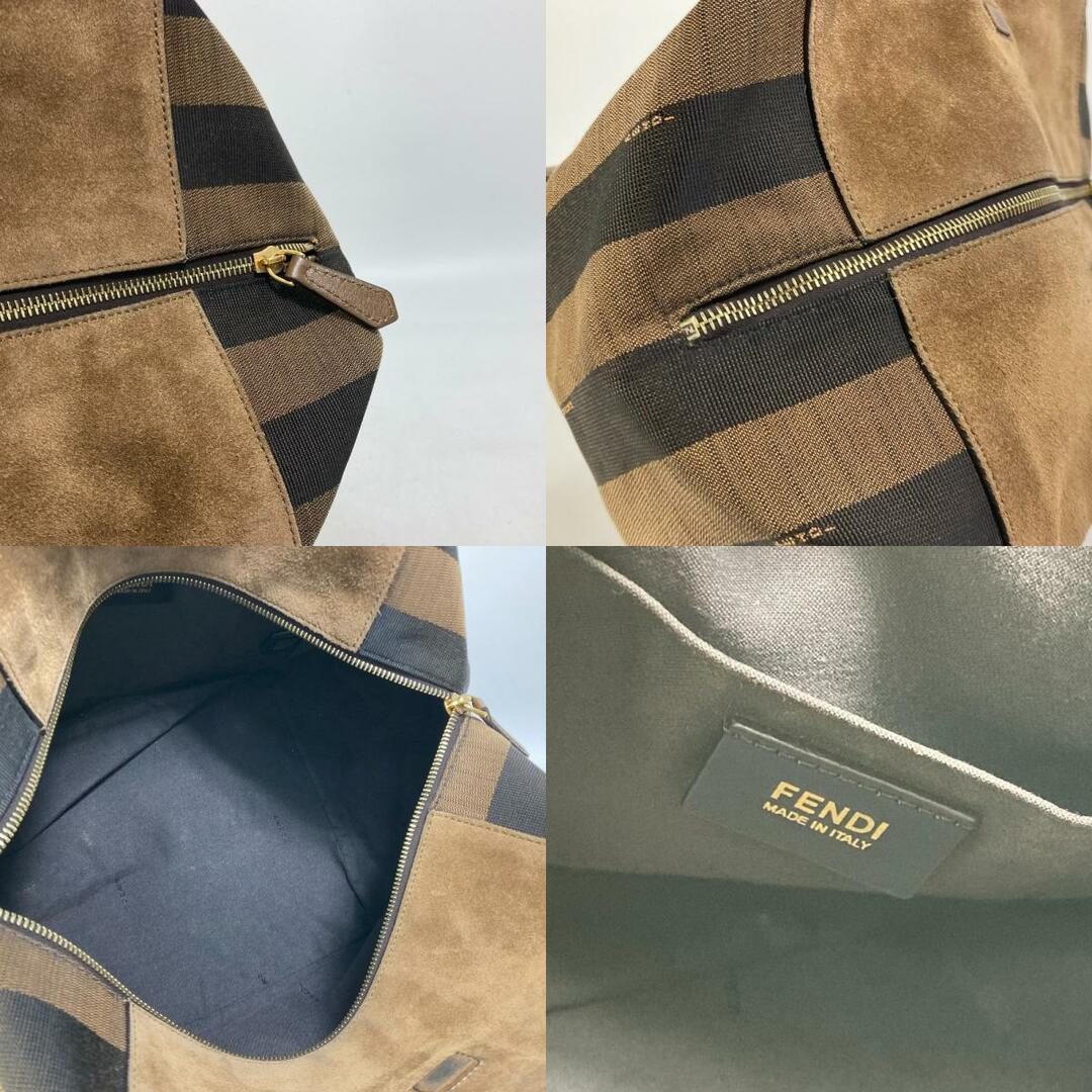 フェンディ FENDI ペカン 8BN251 ショルダーバッグ 肩掛け ハンドバッグ レザー/キャンバス ブラウン