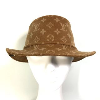 ルイヴィトン(LOUIS VUITTON)のルイヴィトン LOUIS VUITTON ボブ・キャリーオン M77295 モノグラム ハット帽 帽子 バケットハット ボブハット ハット ウール ブラウン 新品同様(ハット)