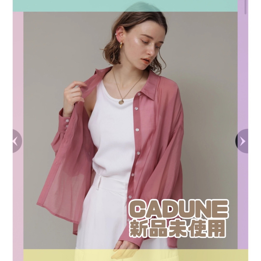 新品★CADUNE　シアーブラウス　シアーシャツ　ピンク
